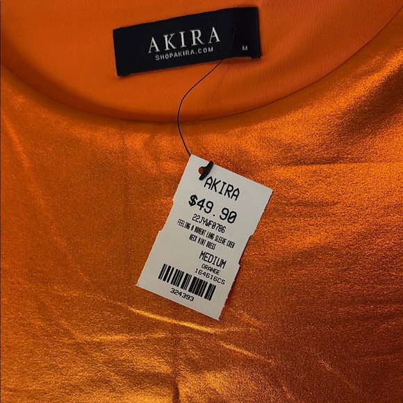 AKIRA Shimmering Copper Long Sleeve Dress - Picture 2 of 5